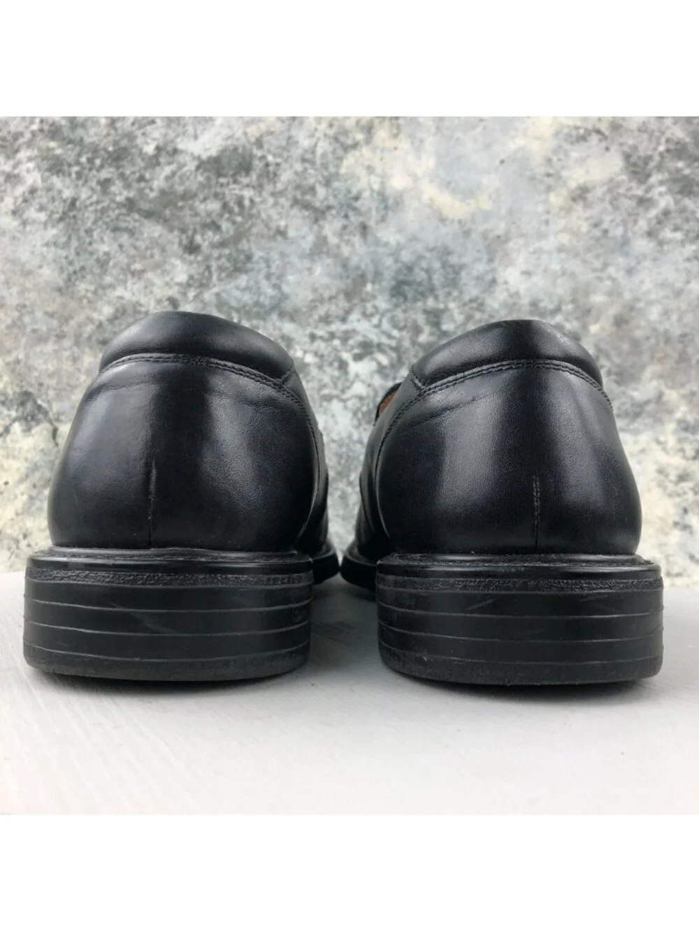 Florsheim Men's Size 11.5M Black Leather Closed Toe Elastic Gore Slip On Loafers